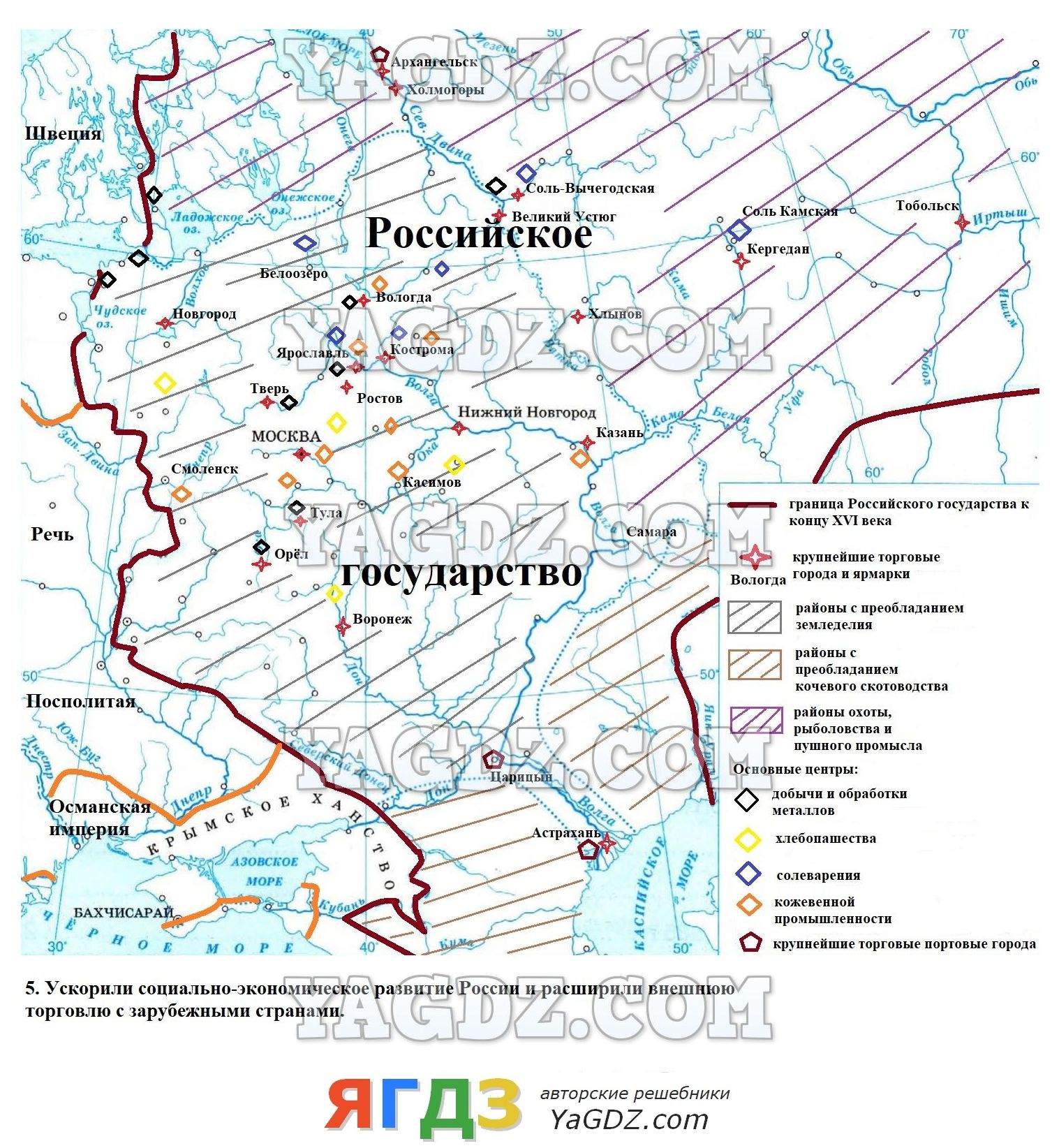 Российское государство в конце xvi в контурная карта